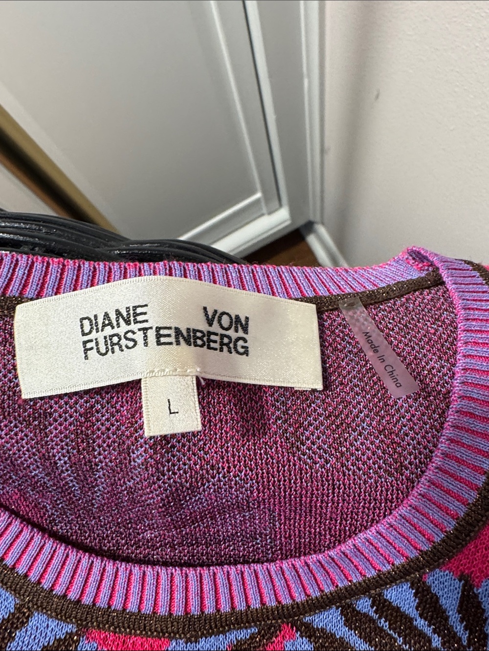 Diane Von Furstenberg Pink and Blue Knit Skirt Set - Picture 2 of 5